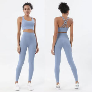 Sportswear Yoga Clothes Set Leggings and Tops Fitness Sports Suits Gym Clothing Bra Pants Sets Running Sport Outfit for Woman