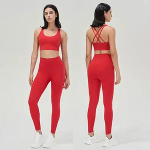 Sportswear Yoga Clothes Set Leggings and Tops Fitness Sports Suits Gym Clothing Bra Pants Sets Running Sport Outfit for Woman