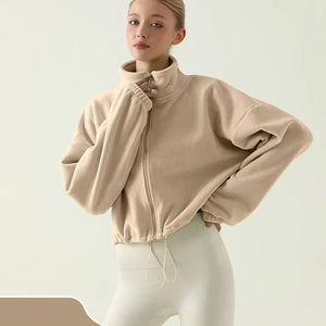 Autumn and Winter Long Sleeve Sports Jacket Loose and Comfortable Warm Gym Top Activewear Running Coats Workout Clothes